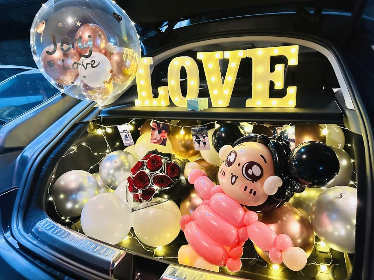 2023-02-12 GLE車主後車廂浪漫驚喜告白佈置4