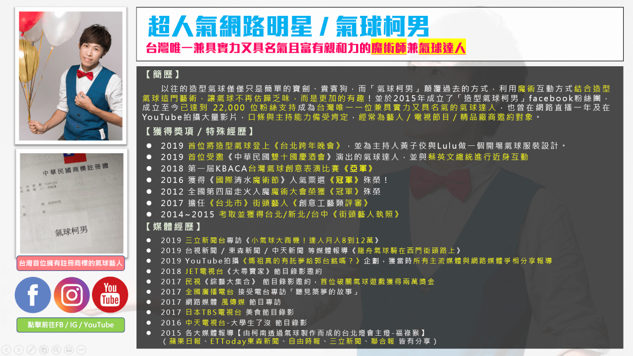 氣球柯男簡介圖：關於我